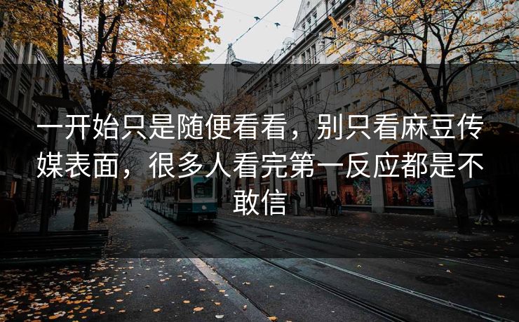一开始只是随便看看，别只看麻豆传媒表面，很多人看完第一反应都是不敢信  第1张