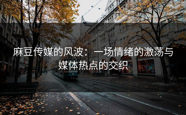 麻豆传媒的风波：一场情绪的激荡与媒体热点的交织  第1张