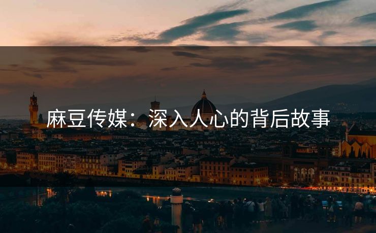 麻豆传媒：深入人心的背后故事  第1张