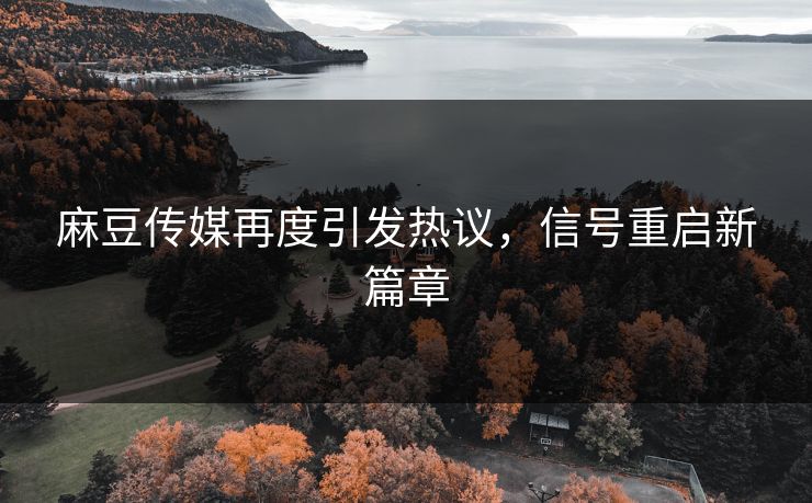 麻豆传媒再度引发热议，信号重启新篇章  第1张