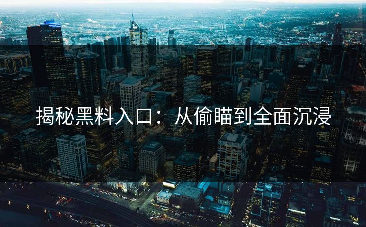 揭秘黑料入口：从偷瞄到全面沉浸  第1张