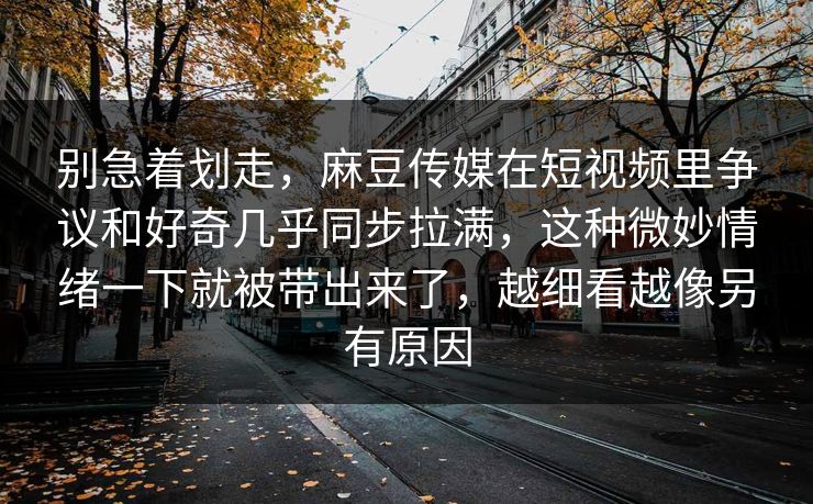 别急着划走，麻豆传媒在短视频里争议和好奇几乎同步拉满，这种微妙情绪一下就被带出来了，越细看越像另有原因  第1张