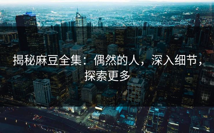 揭秘麻豆全集：偶然的人，深入细节，探索更多  第1张
